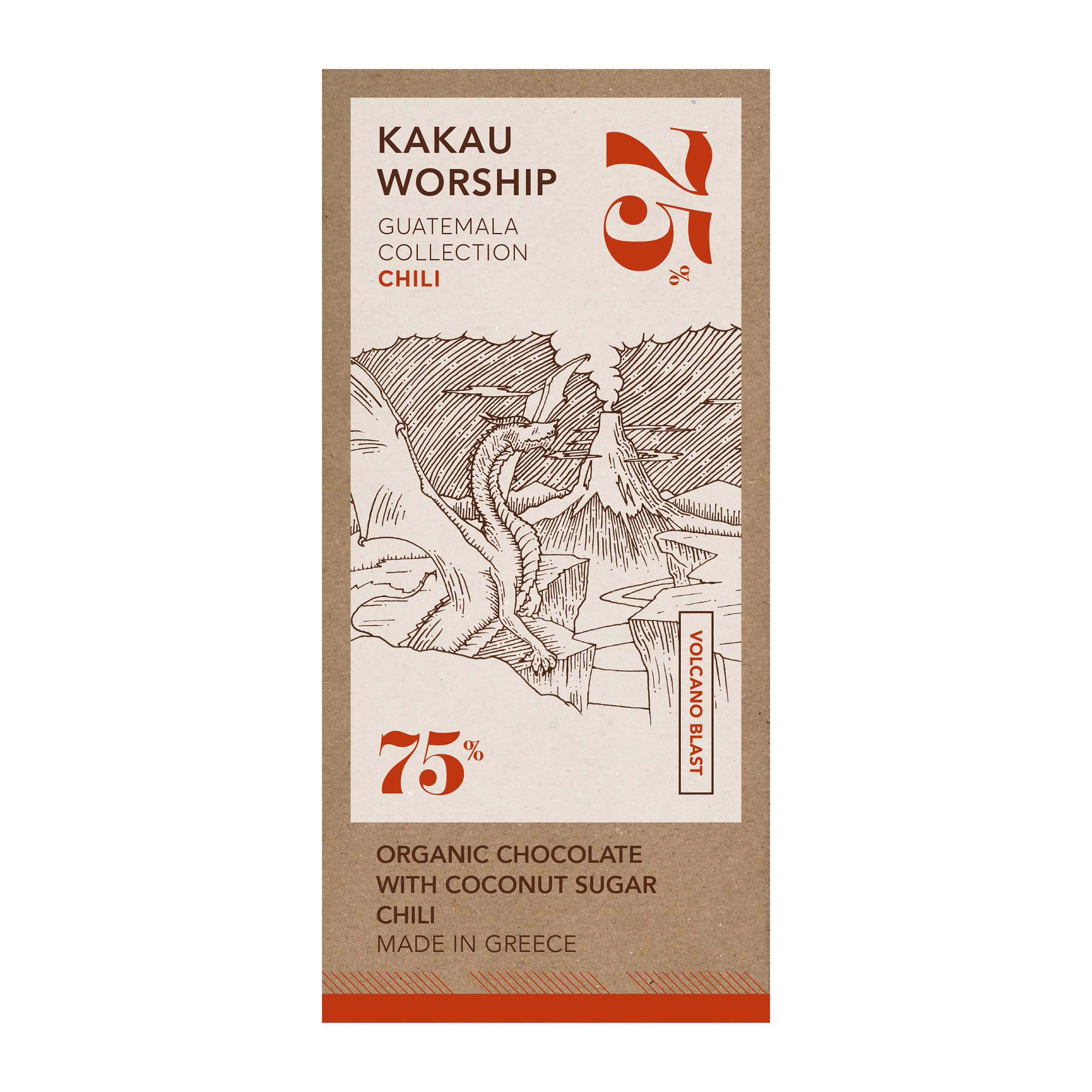 Organic Chocolate Guatemala Collection 75% with Chili ‘Kakau Worship’ 75gr