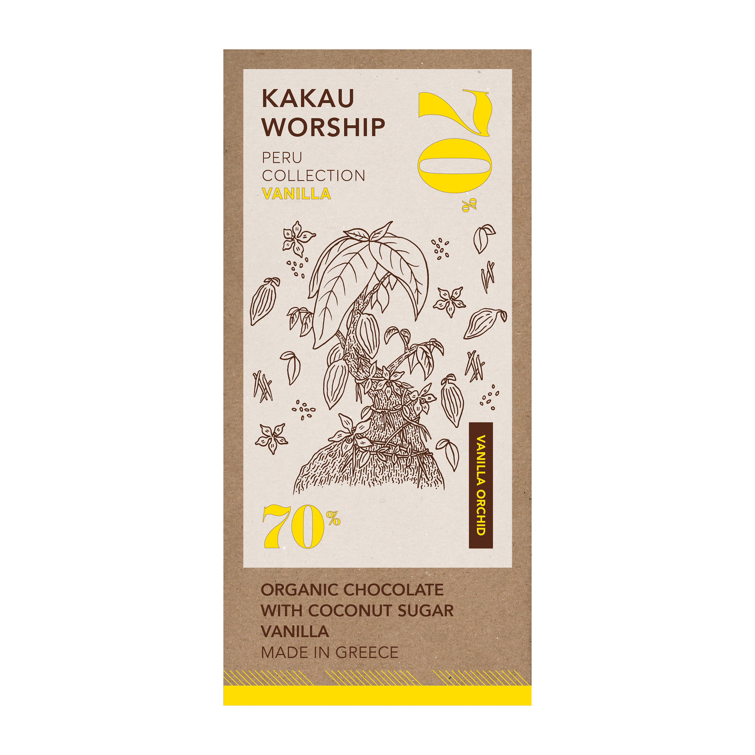 Organic Chocolate Peru Collection 70% with Vanilla ‘Kakau Worship’ 75gr