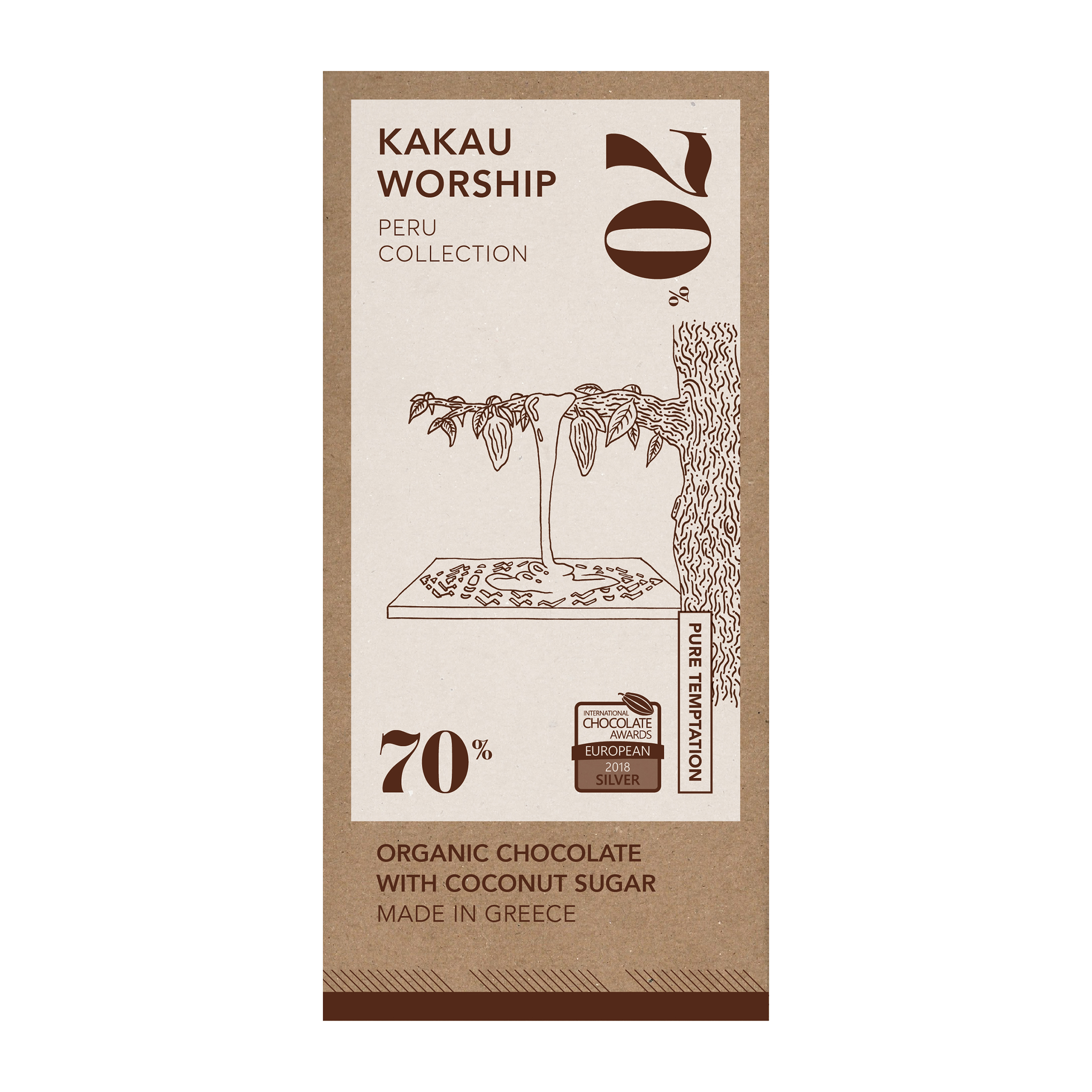 Organic Chocolate Peru Collection 70% ‘Kakau Worship’ 75gr