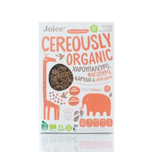 Organic Cereals with Carob Flour & Buckwheat, Walnuts and Almonds 'Joice Foods' 350gr